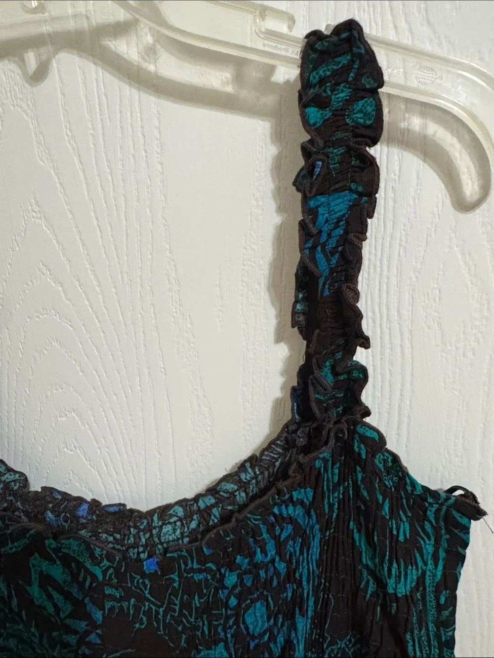 Karin Stevens Summer Maxi Dress Ruffled Straps Aztec Print Flowy Womens 14 Light